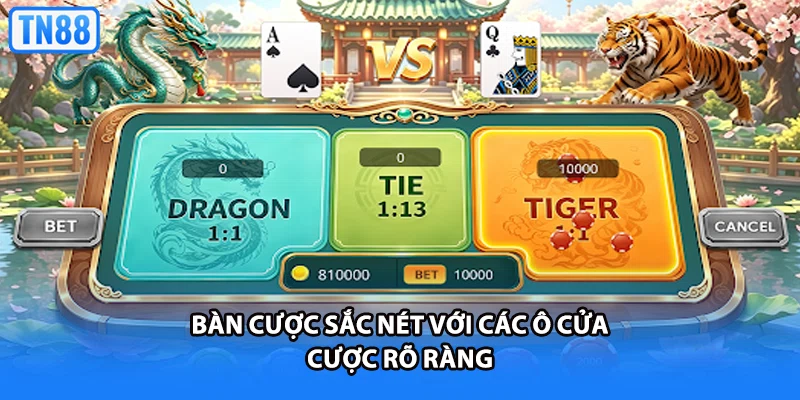 Bàn cược sắc nét với các ô cửa cược rõ ràng