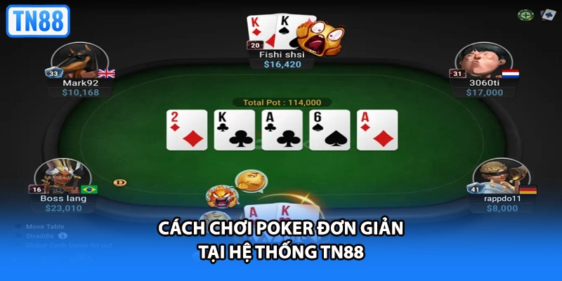Cách chơi poker đơn giản tại hệ thống TN88