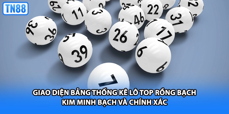 Giao diện bảng thống kê lô top rồng bạch kim minh bạch và chính xác